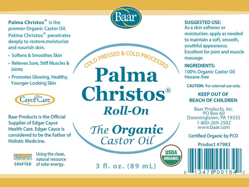 baar Palma Christos Roll-On, Organic Castor Oil 3 oz - Image 5
